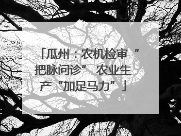 瓜州：农机检审“把脉问诊” 农业生产“加足马力”